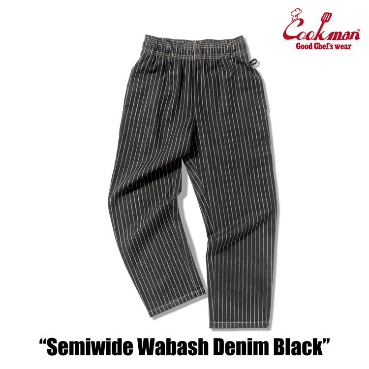 COOKMAN（クックマン） Chef Pants Semiwide Wabash Denim Black