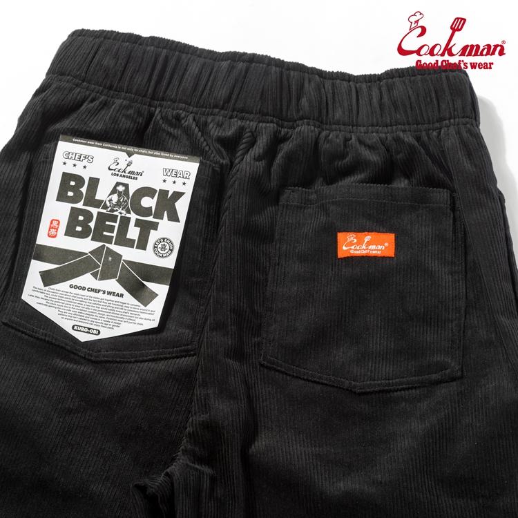 COOKMAN（クックマン） Chef Pants Semiwide Black Belt Corduroy