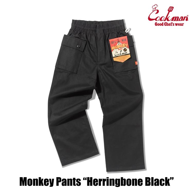 COOKMAN（クックマン） Chef Pants Monkey Pants Herringbone Black
