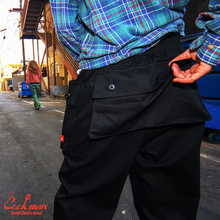 COOKMAN（クックマン） Chef Pants Monkey Pants Herringbone Black