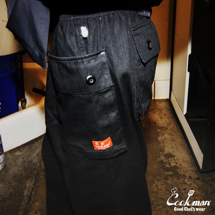 COOKMAN（クックマン） Chef Pants Monkey Pants Herringbone Black