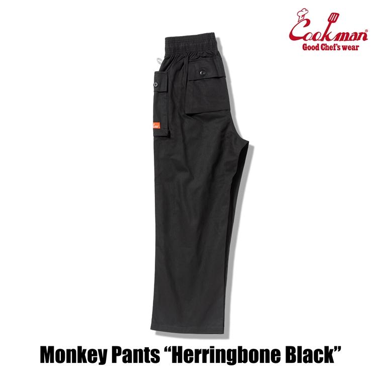 COOKMAN（クックマン） Chef Pants Monkey Pants Herringbone Black
