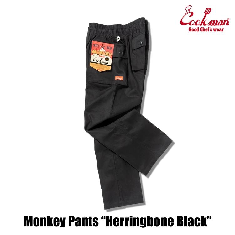 COOKMAN（クックマン） Chef Pants Monkey Pants Herringbone Black 