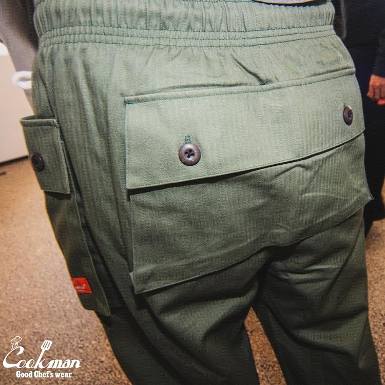 COOKMAN（クックマン） Chef Pants Monkey Pants Herringbone Olive