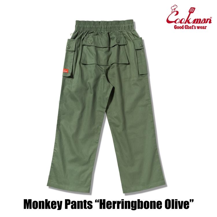 COOKMAN（クックマン） Chef Pants Monkey Pants Herringbone Olive