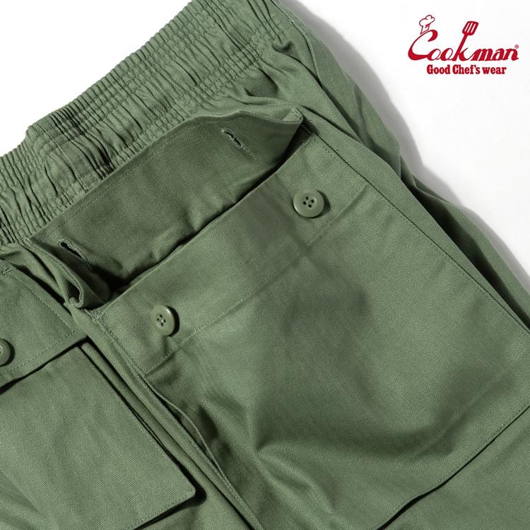COOKMAN（クックマン） Chef Pants Monkey Pants Herringbone Olive