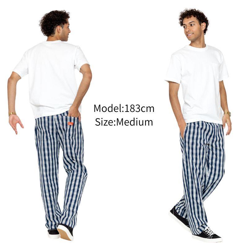 COOKMAN（クックマン） Semiwide PALAKA Check Navy シェフパンツ