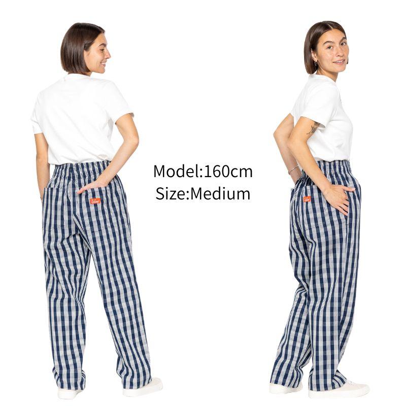 COOKMAN（クックマン） Semiwide PALAKA Check Navy シェフパンツ
