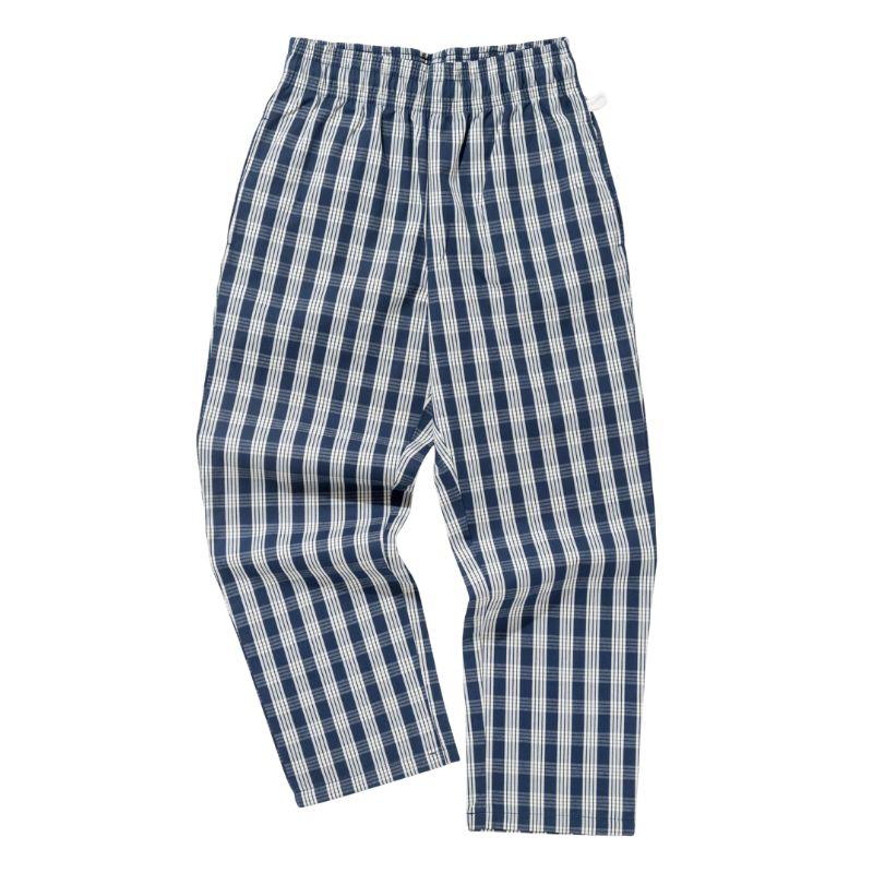 COOKMAN（クックマン） Semiwide PALAKA Check Navy シェフパンツ