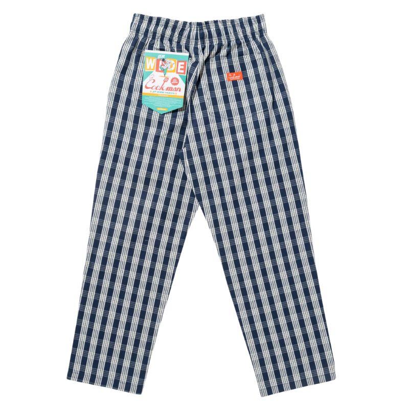 COOKMAN（クックマン） Semiwide PALAKA Check Navy シェフパンツ