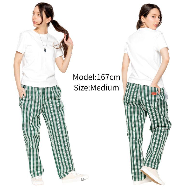 COOKMAN（クックマン） Semiwide PALAKA Check Green シェフパンツ