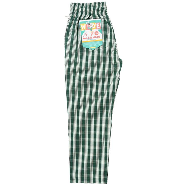 COOKMAN（クックマン） Semiwide PALAKA Check Green シェフパンツ