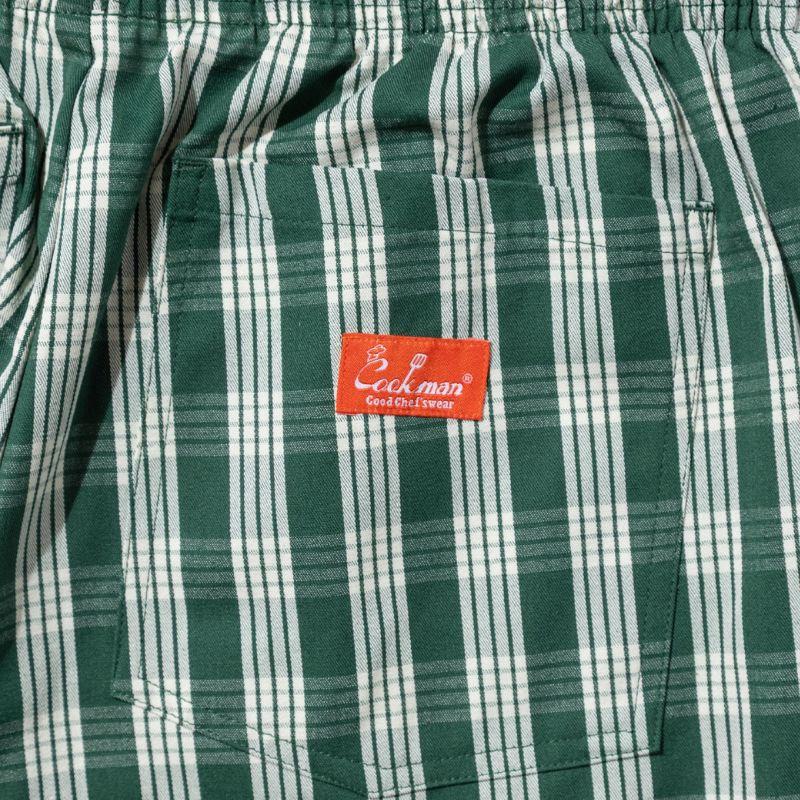 COOKMAN（クックマン） Semiwide PALAKA Check Green シェフパンツ