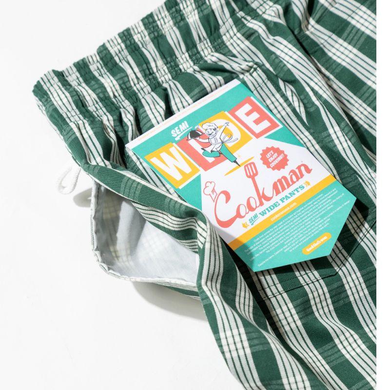COOKMAN（クックマン） Semiwide PALAKA Check Green シェフパンツ