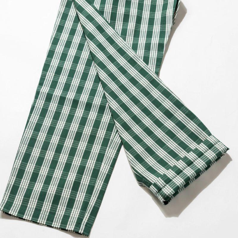 68349　フィラ　パンツ　緑チェック　Ｍ COOKMAN（クックマン） Semiwide PALAKA Check Green シェフパンツ