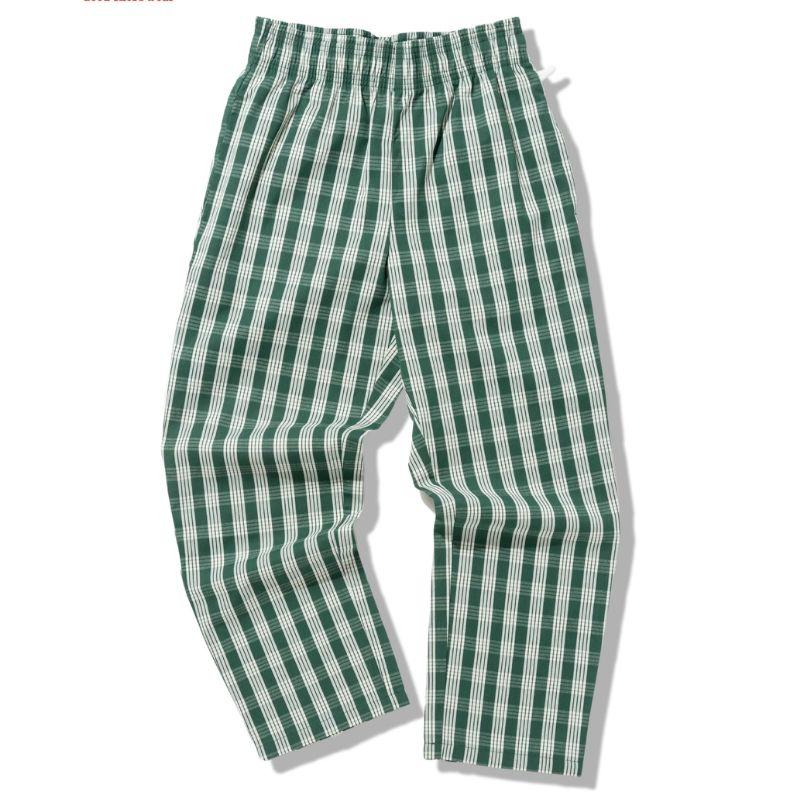 COOKMAN（クックマン） Semiwide PALAKA Check Green シェフパンツ