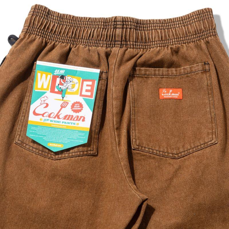 COOKMAN（クックマン） Chef Pants Semiwide Denim Brown シェフパンツ
