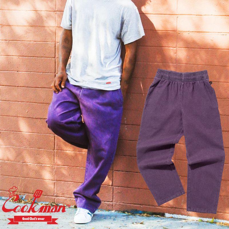 COOKMAN（クックマン） Chef Pants Semiwide Denim Purple シェフ