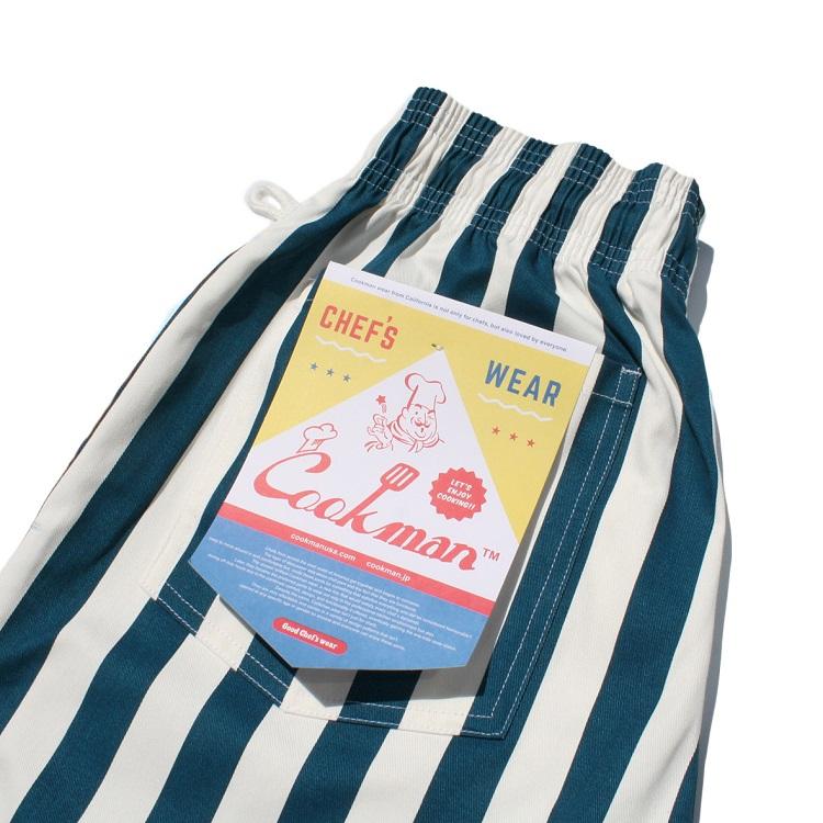 COOKMAN クックマン Chef Pants Wide Stripe Navy シェフパンツ ワイドストライプ ネイビー ロング 231-83833｜motobluez-store｜04