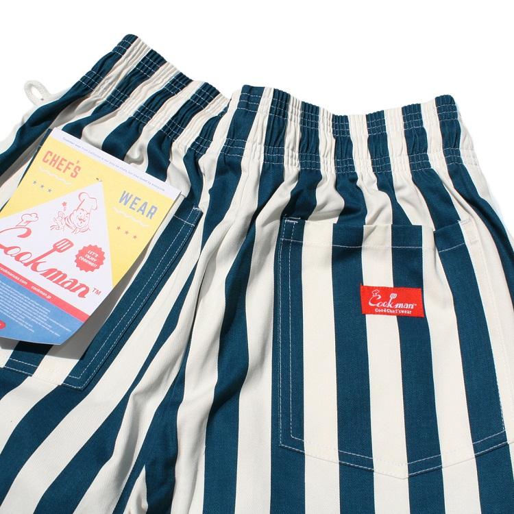 COOKMAN クックマン Chef Pants Wide Stripe Navy シェフパンツ ワイドストライプ ネイビー ロング 231-83833｜motobluez-store｜05
