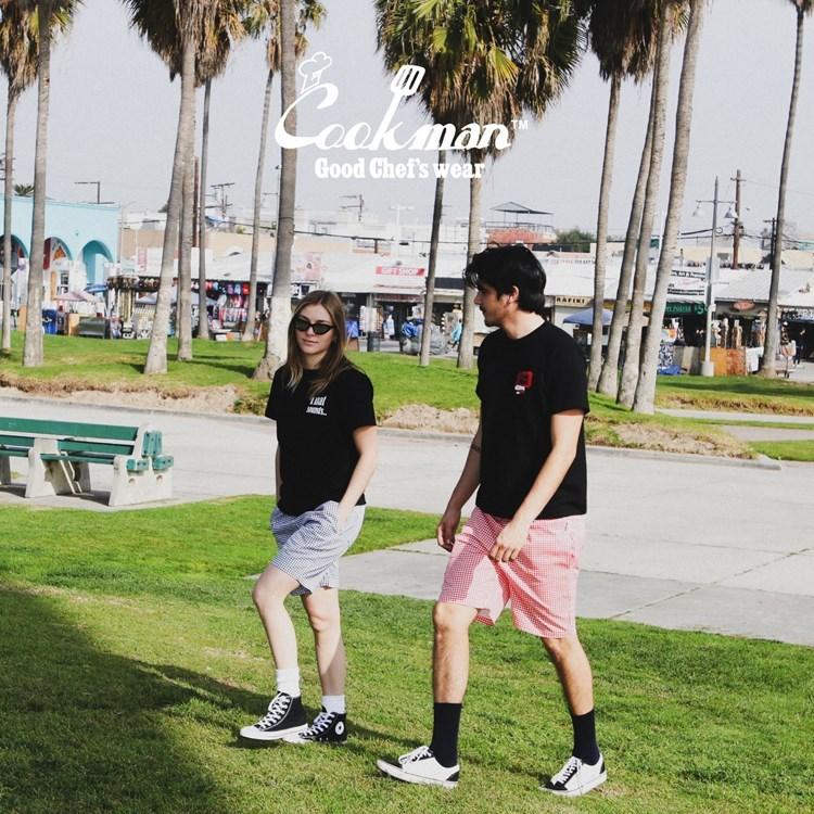 COOKMAN（クックマン） Chef Pants Short Gingham check Navy ショート