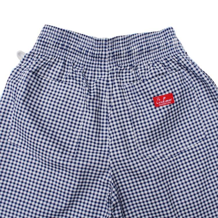 COOKMAN（クックマン） Chef Pants Short Gingham check Navy ショート