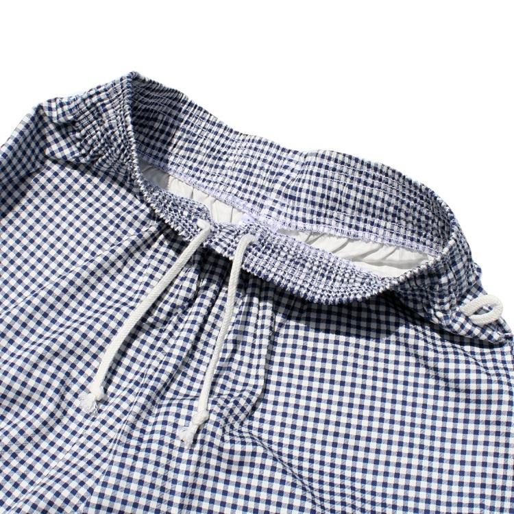 COOKMAN（クックマン） Chef Pants Short Gingham check Navy ショート