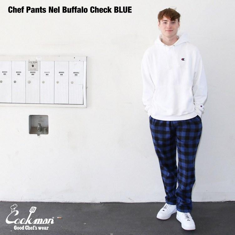COOKMAN（クックマン） Chef Pants Nel Buffalo Check Blue シェフ
