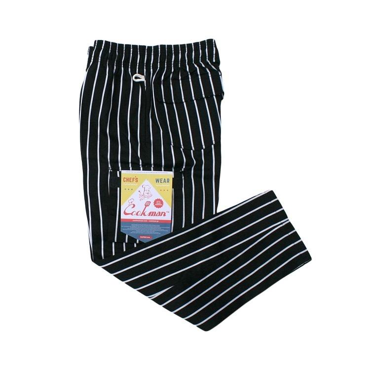 COOKMAN（クックマン） シェフパンツ Chef Pants Cargo Stripe Black