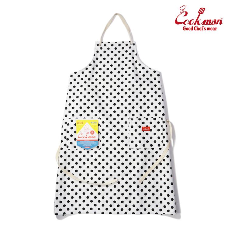 COOKMAN（クックマン） Long Apron Dots White ロングエプロン ドット