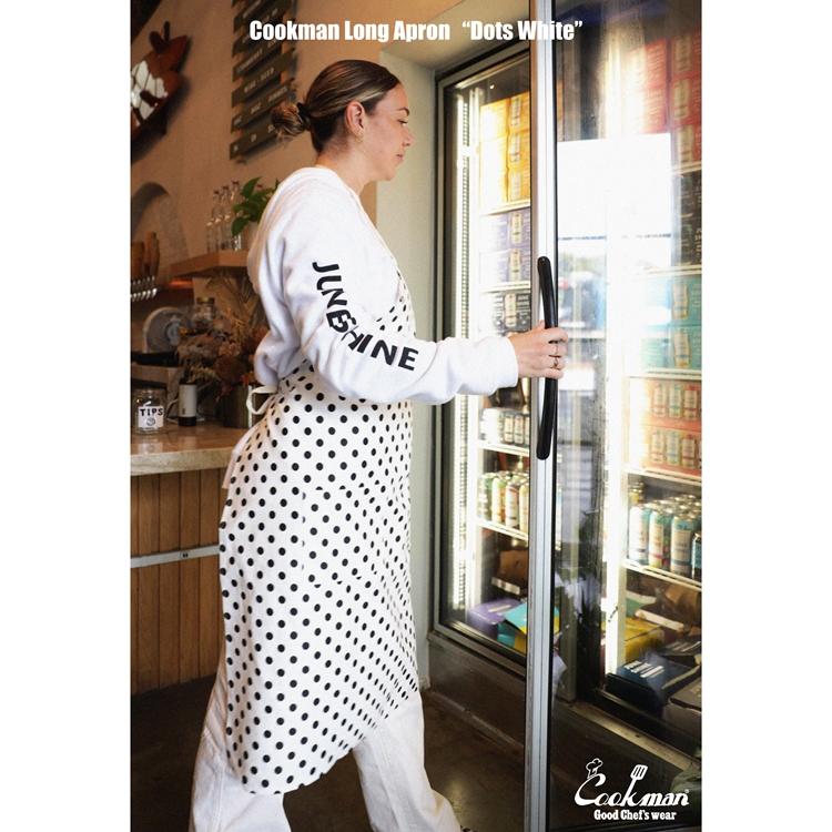COOKMAN（クックマン） Long Apron Dots White ロングエプロン ドット