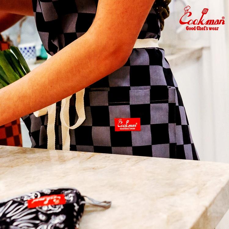 COOKMAN（クックマン） Wide Pocket Apron Checker Charcoal ワイド