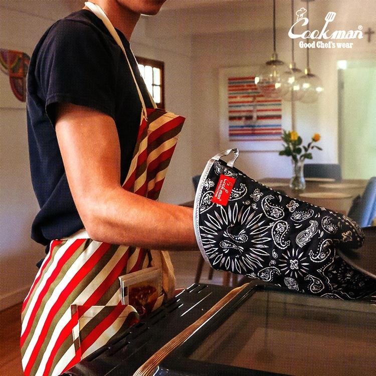 COOKMAN（クックマン） Wide Pocket Apron Candy Stripe Red ワイド