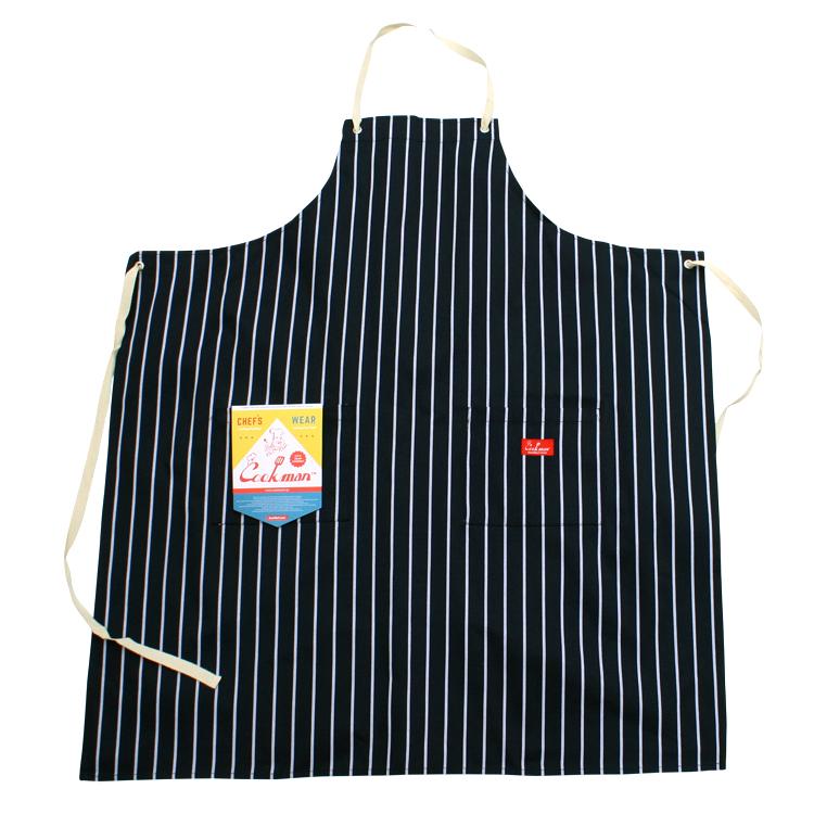 COOKMAN クックマン Long Apron Stripe Navy ロングエプロン