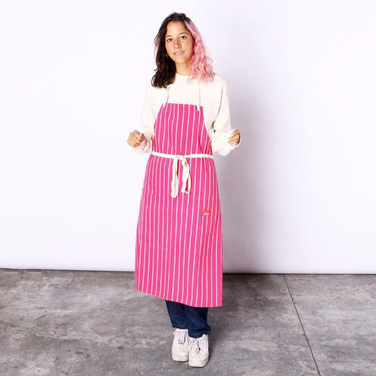 COOKMAN クックマン Long Apron Stripe Pink ロングエプロン COOKMAN クックマン Long Apron Stripe Pink ロングエプロン