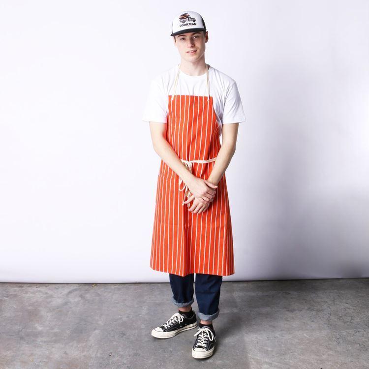 COOKMAN（クックマン） Long Apron Stripe Orange ロングエプロン