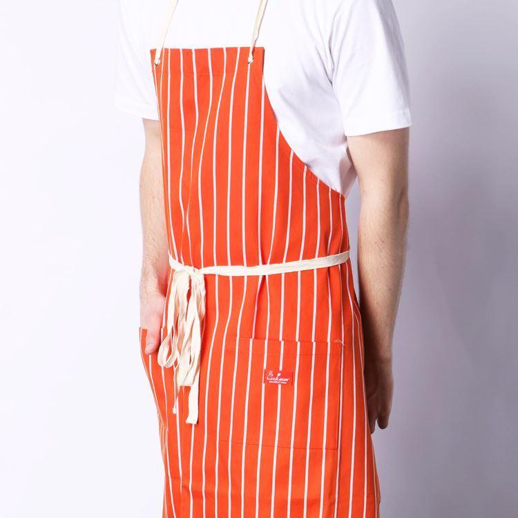COOKMAN クックマン Long Apron Stripe Orange ロングエプロン