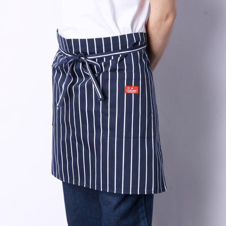 COOKMAN（クックマン） Waist Apron Stripe Navy ウエストエプロン