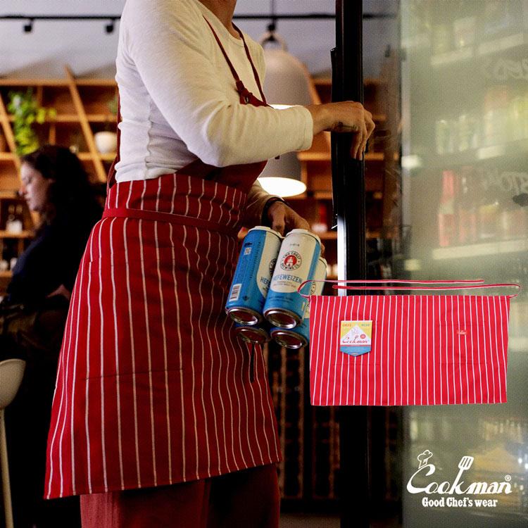 TKMK ORIGINAL LINEN APRON / WHITE×RED 12月初旬発送】TKMK ORIGINAL LINEN APRON / WHITE×RED