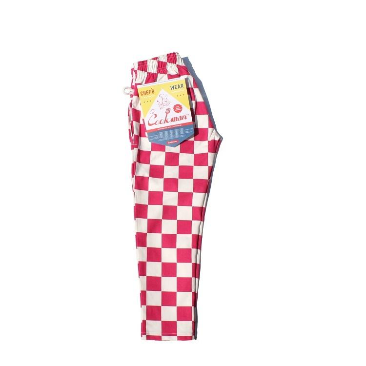 COOKMAN（クックマン） Chef Pants Checker Pink Kids Size シェフ