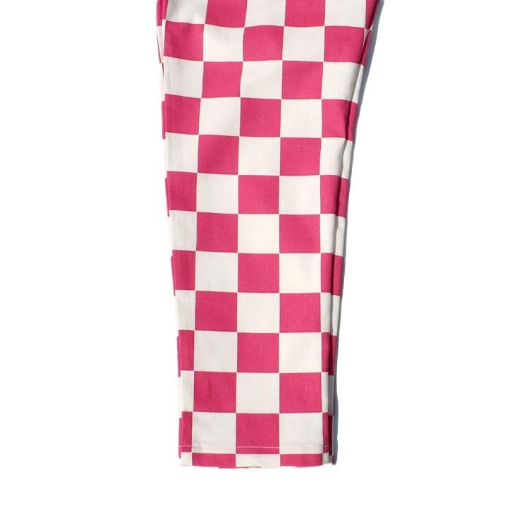 COOKMAN クックマン Chef Pants Checker Pink Kids Size シェフパンツ チェック ピンク キッズ ロング