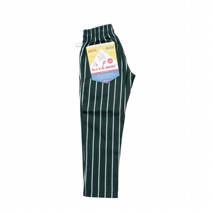 COOKMAN（クックマン） Chef Pants Stripe Dark Green Kids Size