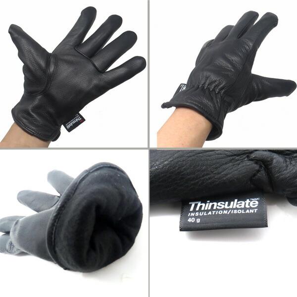 NAPA GLOVE（ナパグローブ） 送料無料 鹿革 ショート シンサレート 冬