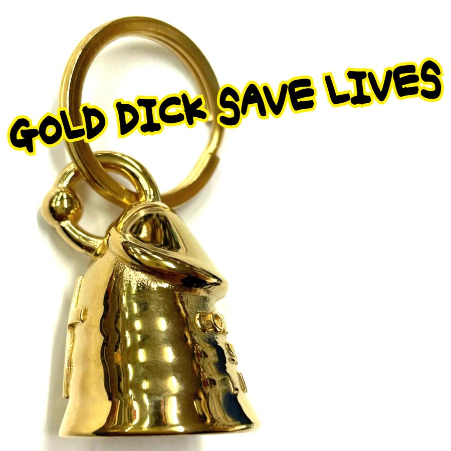送料無料】バイカーベル GOLD DICK SAVE LIVES ちんこベル お守り 魔