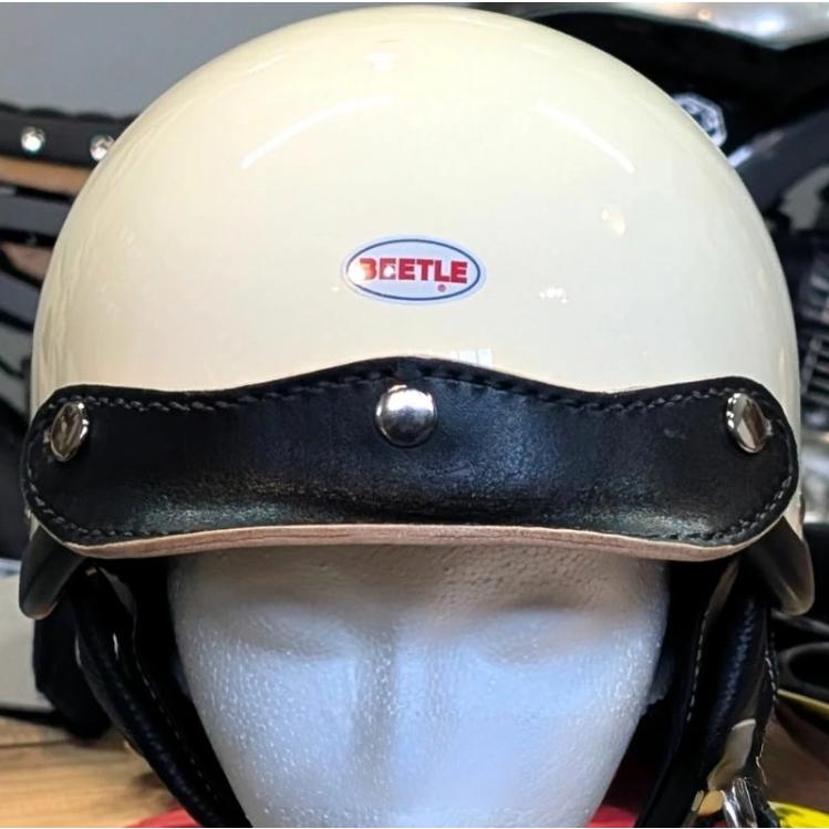 ⚪︎激渋⚪︎本革ヘルメットバイザー　定番カラー　人気の生成り 受注生産【 CHARGE UP オリジナル 】 極厚ヌメ反りバイザー チャージ