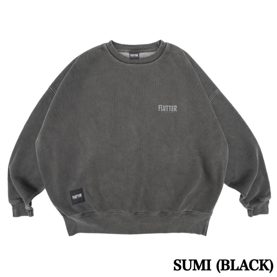 FLUTTER フラッター Pigment Dye B/S OG logo Sweat [FL004-4-LOGO