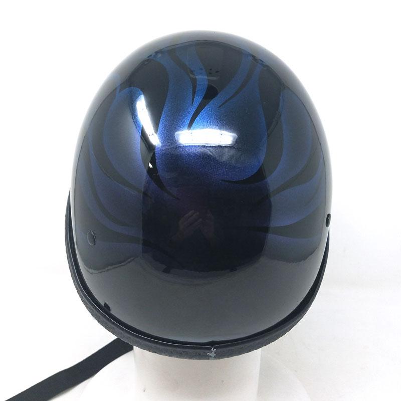 送料無料！装飾用ハーフヘルメット（ジョッキー） FLAME-CANDY BLUE