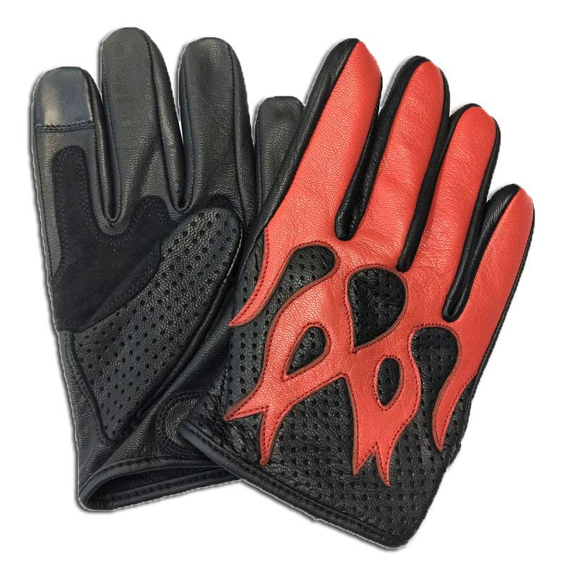HEAVY 山羊革パンチングメッシュ フレイム ショートグローブ FLAME