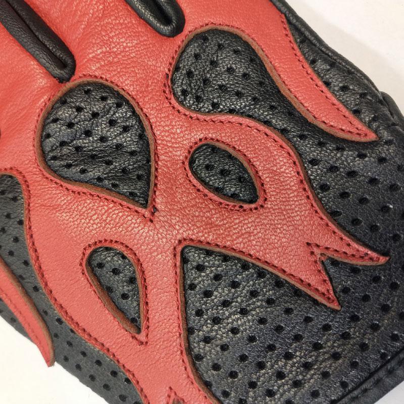 HEAVY 山羊革パンチングメッシュ フレイム ショートグローブ FLAME