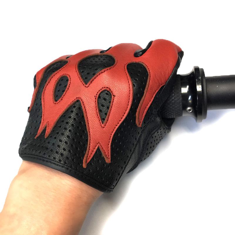 HEAVY 山羊革パンチングメッシュ フレイム ショートグローブ FLAME